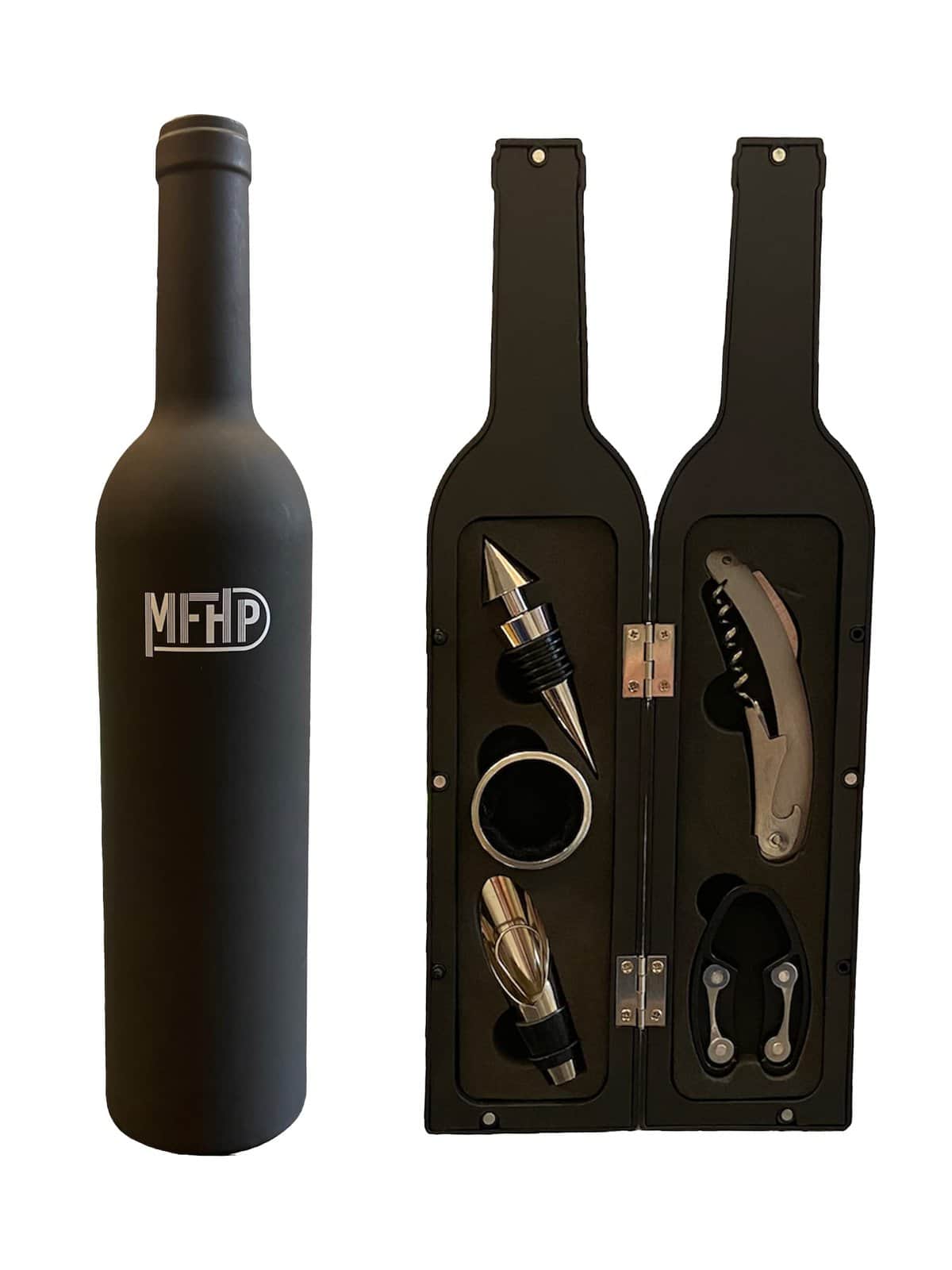 Set di accessori per apribottiglie di vino di lusso - Cavatappi con 1 capsule, anello di gocciolamento, versatore e tappo – Decorazione per pavimento, casa e ufficio - Regali originali