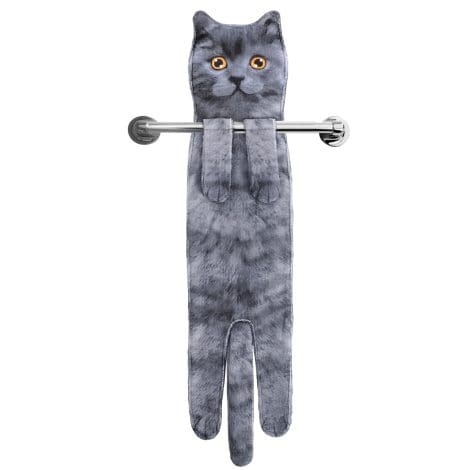 Asciugamani Gatto Divertenti, Accessori Natalizi per Casa, Gadget Originali e Regali per gli Amanti dei Gatti.