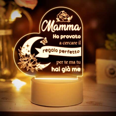 Buioata Luce di notte incisa con parole speciali – Lampada regalo per compleanni e festività originali.