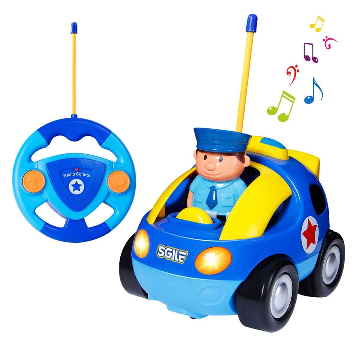 SGILE Macchina Telecomandata per Bambini, Giocattolo Macchina Telecomandata con Musica e Luci, Regalo di Natale per i Bambini dai 18 mesi e piu'