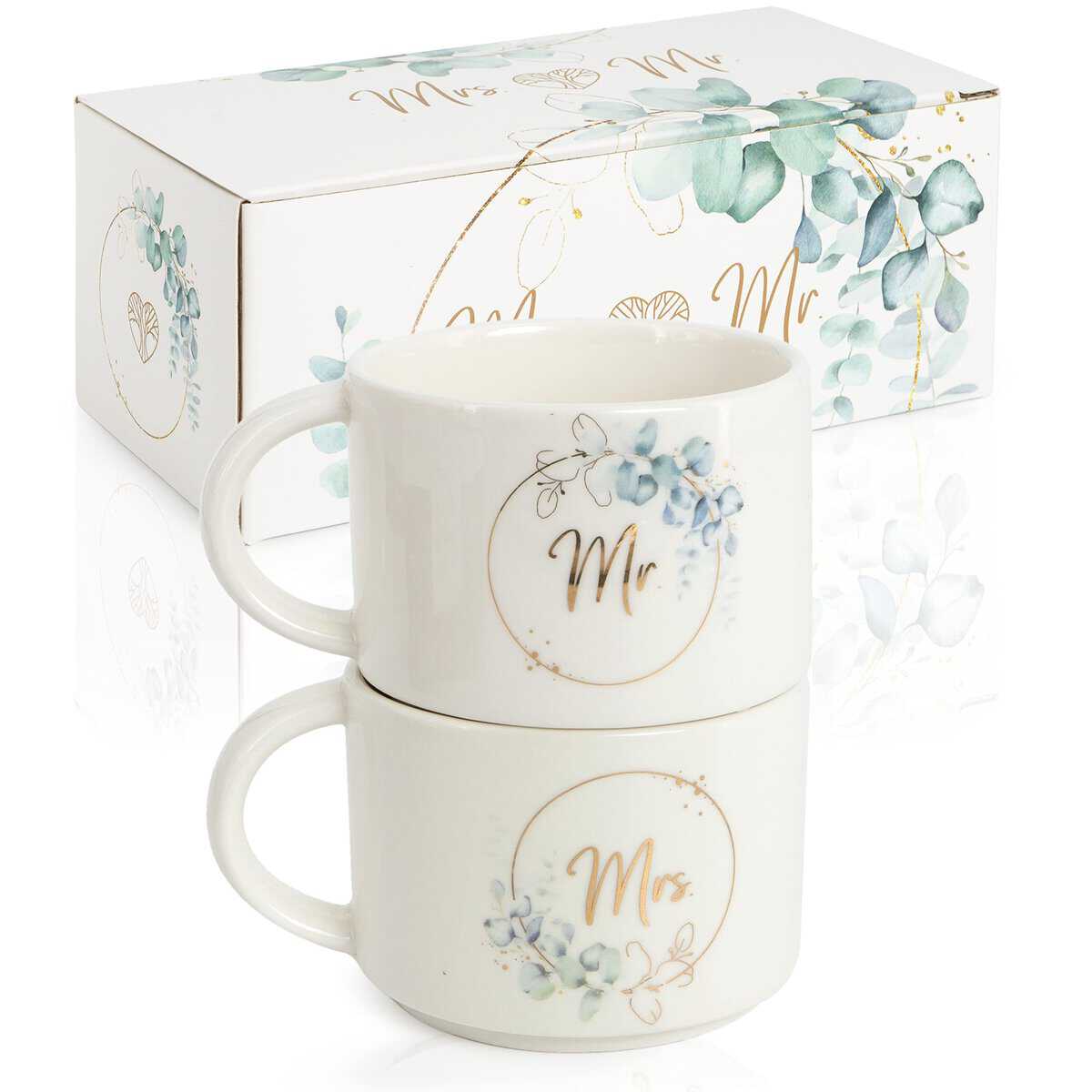 WeddingTree Set di 2 tazze - Regalo per coppie per matrimoni fidanzamenti nozze - Regali di nozze per sposi - Tazze per partner