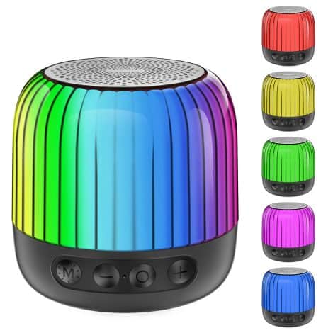 Lampada da Comodino con Altoparlante Bluetooth, Luce Notturna LED Multicolore, Ideale come Regalo per Natale.