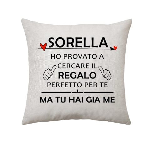 Cuscino Affettuoso Sorella – Trova l’amore nella dolcezza del nostro cuscino speciale per te!