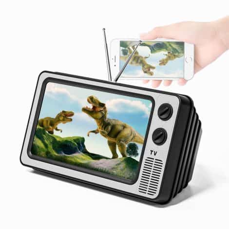 Supporto per telefono cellulare con lente di ingrandimento 3D HD da 12″, video amplificatore portatile. (Grigio)