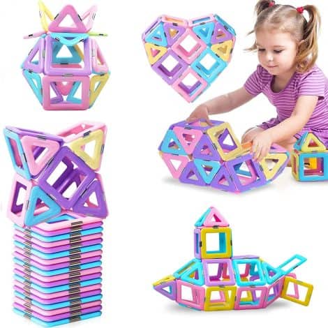 Set di 38 Costruzioni Magnetiche per Bambini 3-8 Anni, Gioco Educativo, Regalo Perfetto per Compleanni e Natale.
