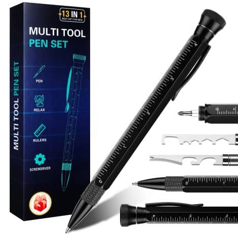 Penna Multifunzionale 13 in 1, regalo perfetto per San Valentino, compleanni, Natale e festa del papà.