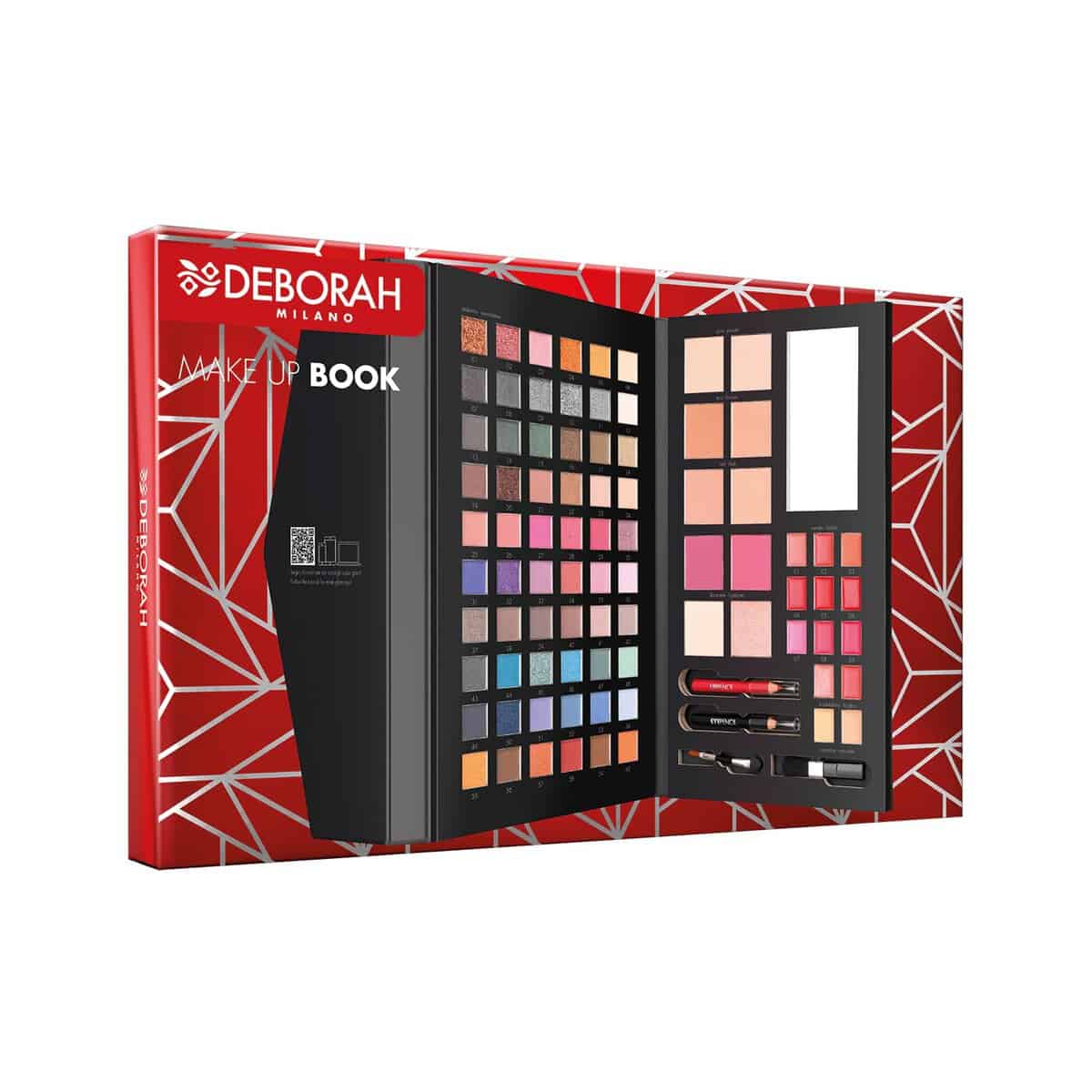 Deborah Milano - Trousse Set Regalo Donna Make Up Book Volume 4, Include Palette di Ombretti, Gloss, Rossetti e Polveri Viso dai diversi Finish e Colori, in Carta FSC