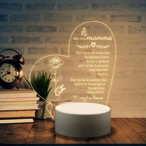 Lampada LED acrilica: un regalo speciale per la festa della mamma, compleanno e Natale.
