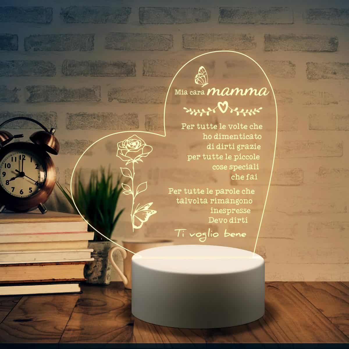 Welsky Regalo Mamma, Regali per la mamma - Regali di compleanno per la mamma Luce notturna a LED in acrilico -Idee Regalo Mamma, Regali di Natale per la mamma per la festa della mamma