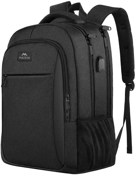 Zaino da uomo MATEIN con porta PC fino a 15.6″, USB per notebook, lavoro e viaggio, impermeabile.