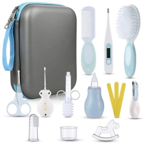 Kit Lictin per la cura del bambino, Beauty BabyCare con accessori essenziali per i viaggi e l’uso quotidiano. (Blu)