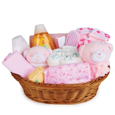Baby Box Shop Pacco Nascita Bambina – 18 Regali per Neonate, Cesta Nascita, Set Regalo Bimba – Set Neonato Rosa.