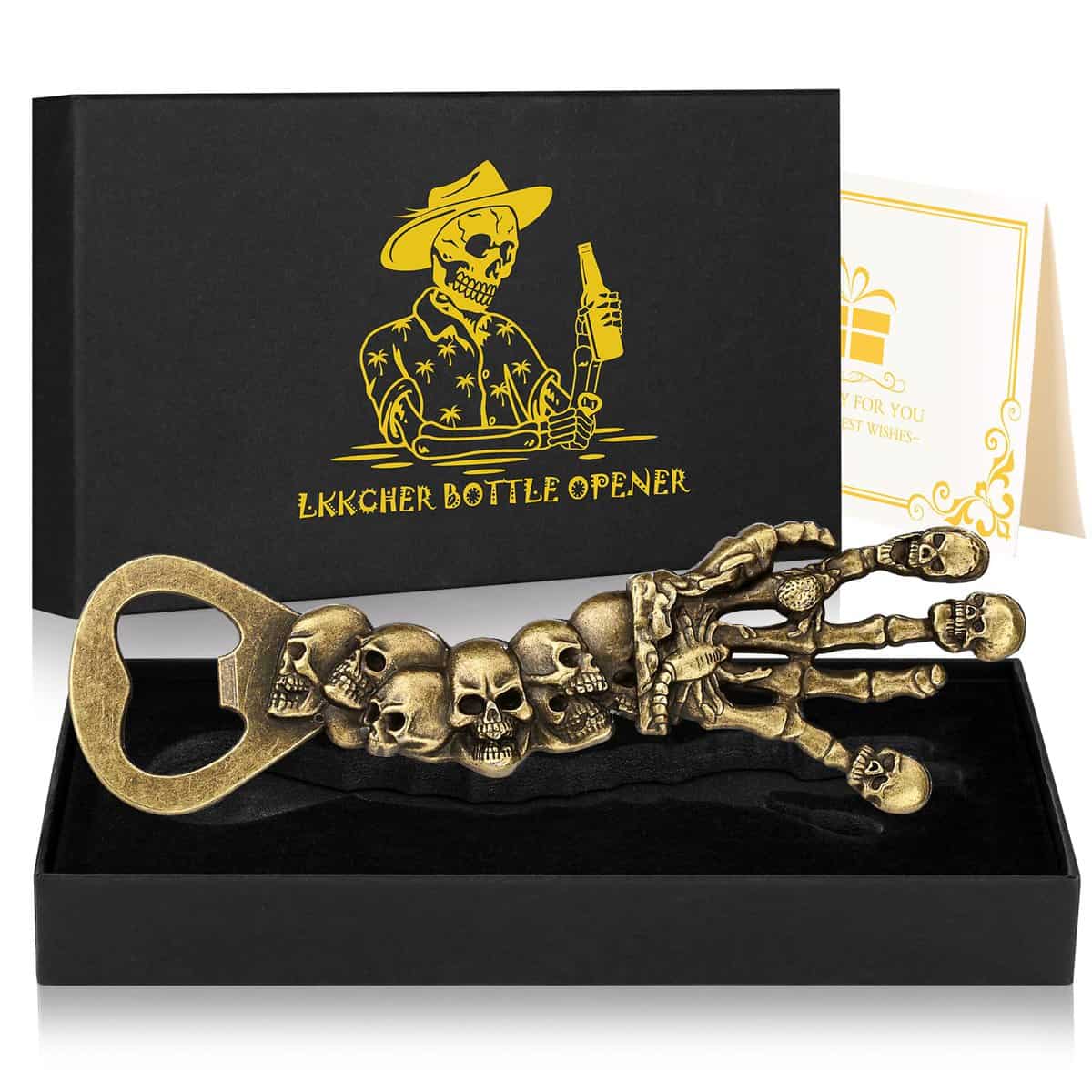 LKKCHER Festa del Papa Idee Regalo, Apribottiglie a Mano Scheletro Vintage, Regalo Festa del Papà, Regalo Originale Uomo, Regalo di Compleanno per Uomo Papà, Regalo San Valentino per Fidanzato Marito