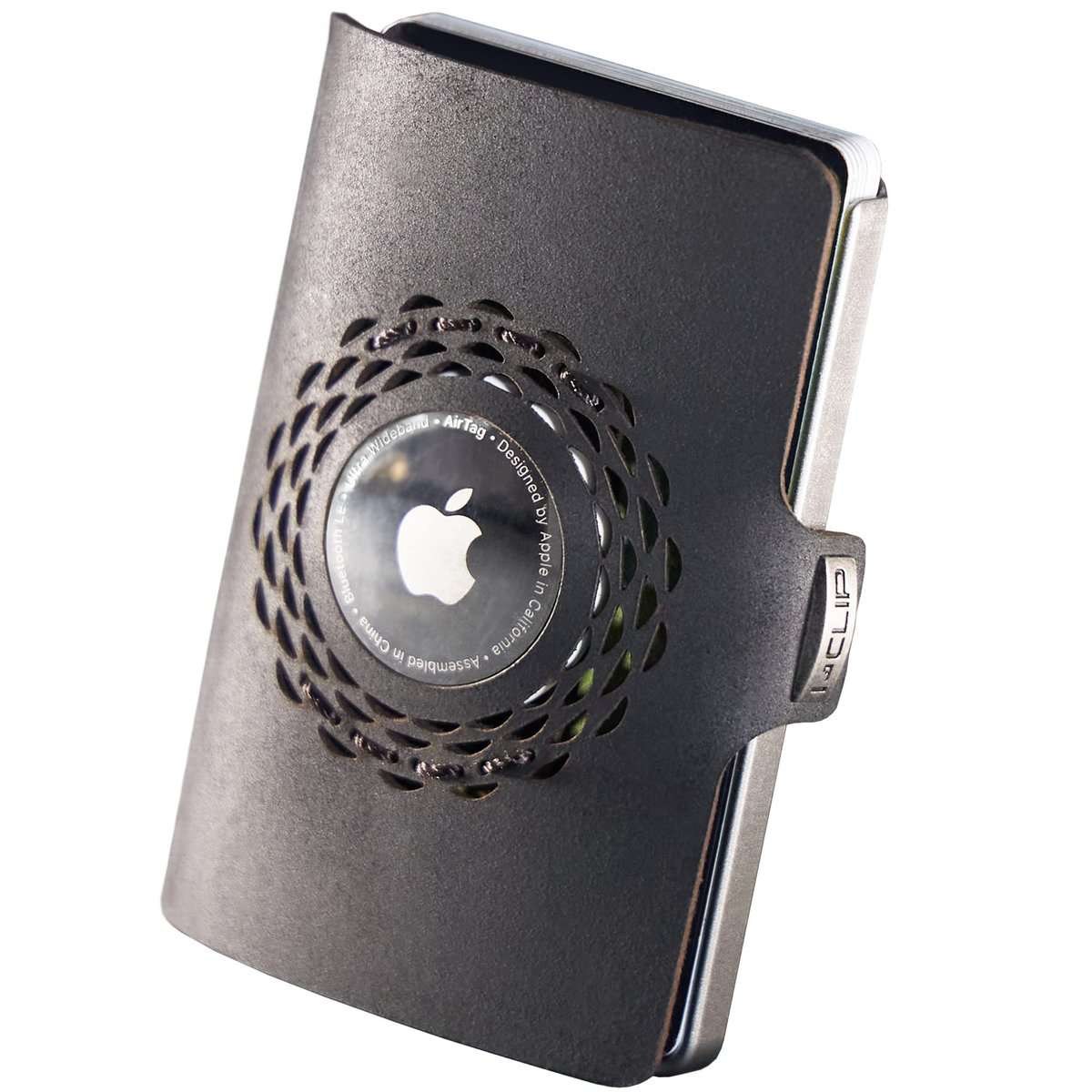 I-CLIP ® Original | Portafoglio Uomo Donna in Pelle | Mini Porta Carte di Credito | Portatessere Tascabile Piccolo Slim | Idea Regalo Uomo | Wallet Originale da Collezione | Radio Impact Nero
