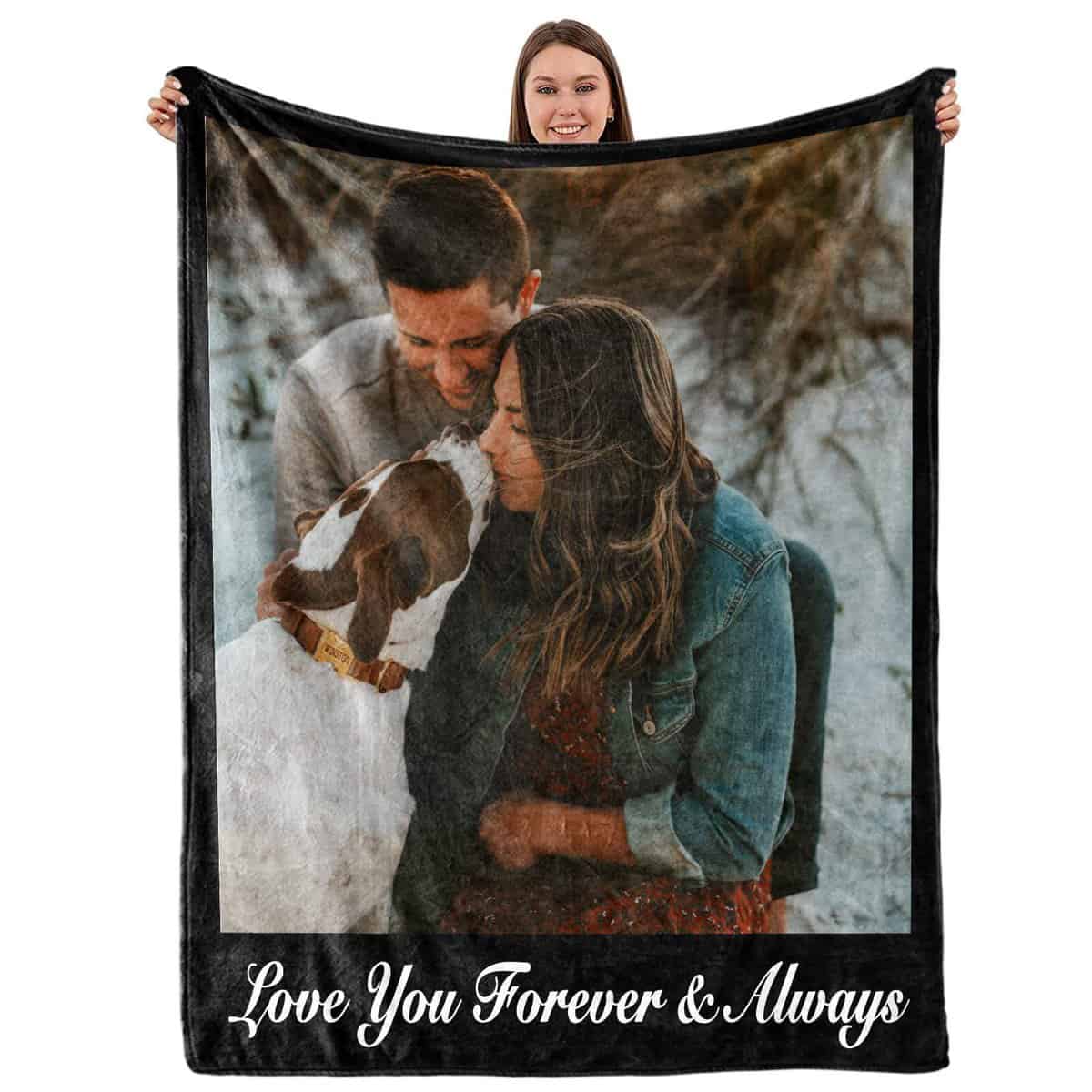 GOMOVING Regalo Personalizzato per Fidanzato, Fidanzata, Coperta Personalizzata con Foto e Testo, Coperta Personalizzati per Coppia, Regalo Donna, Regalo Di Anniversario per Lui e per Lei, Idea Regalo