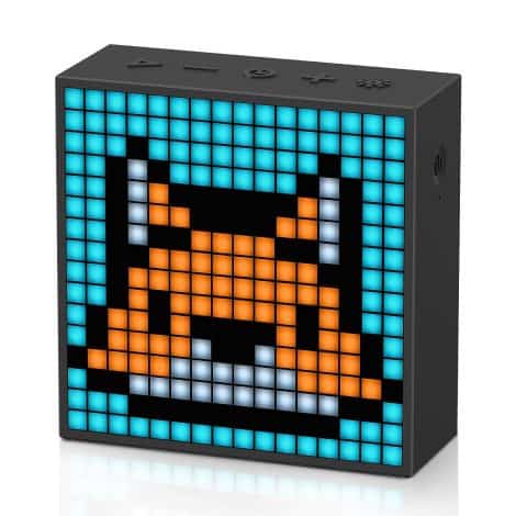 Divoom Timebox evo – Altoparlante Bluetooth portatile senza fili, arte a pixel, luci LED, gestibile tramite App, smarthphone-friendly, bassi potenti, sveglia radio, microfono incluso (colore nero)