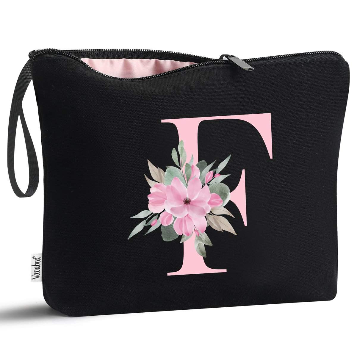 Vavabox Beauty case personalizzato A-Z, regalo di compleanno per donne, regalo per sposa, damigella d'onore (A), F, Personalizzato