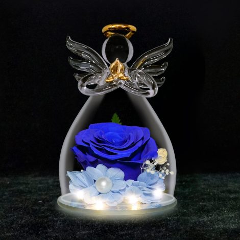 Roselline di vetro con luci LED, dono speciale per compleanni, San Valentino, festa della mamma, Natale.