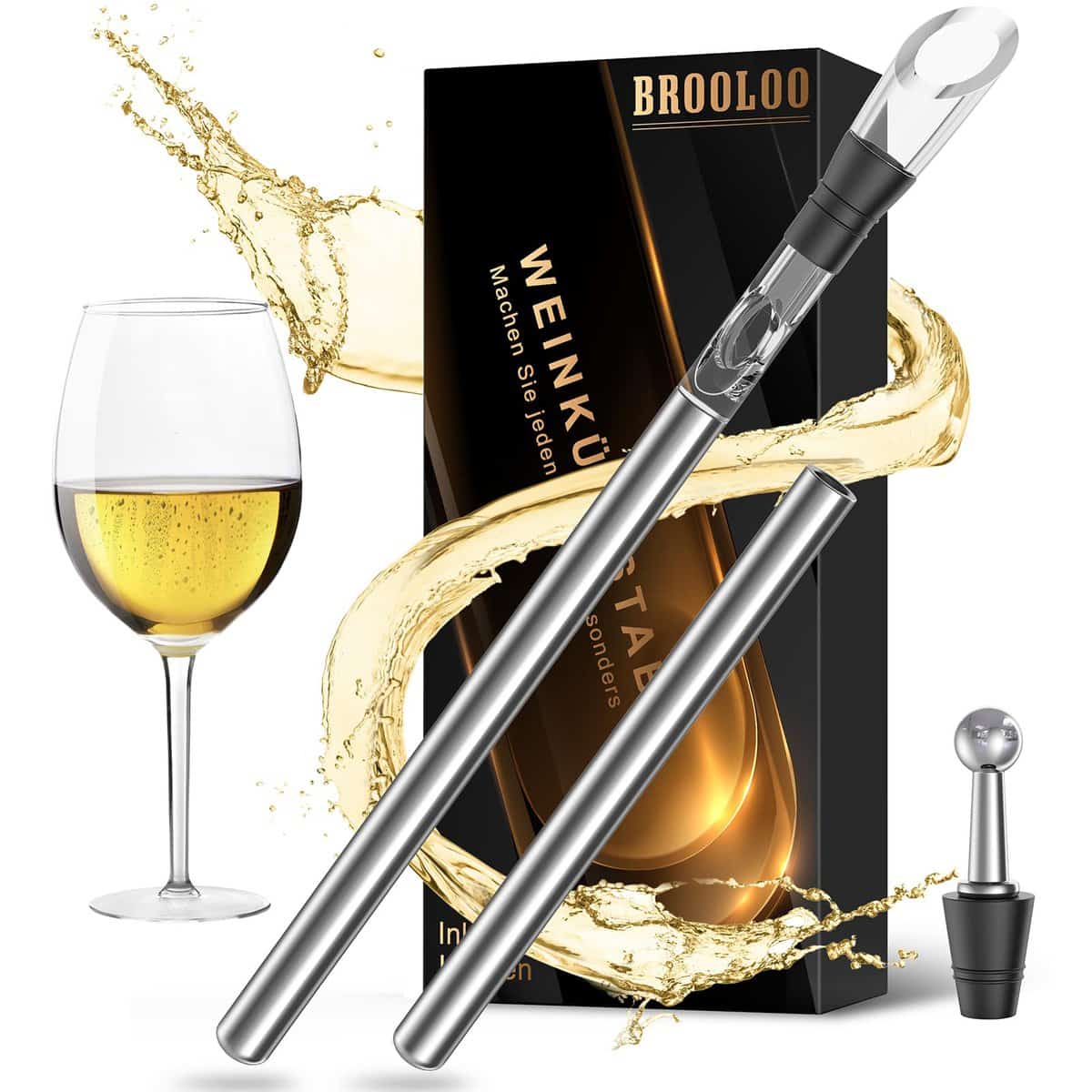 Idee Regalo Natale Uomo Donna: Refrigeratore per Bottiglie Vino Accessori Vino Regalo Gadget Utili Regali Divertenti Natale Uomo Papa Originali Compleanno Regalo per Amanti del Vino Calendario Avvento