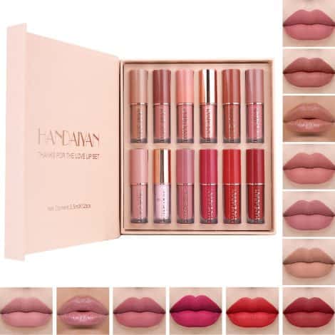 Set labbra opache a lunga durata con 12 colori, lucidalabbra volumizzante, perfetto per fare regali alle donne.