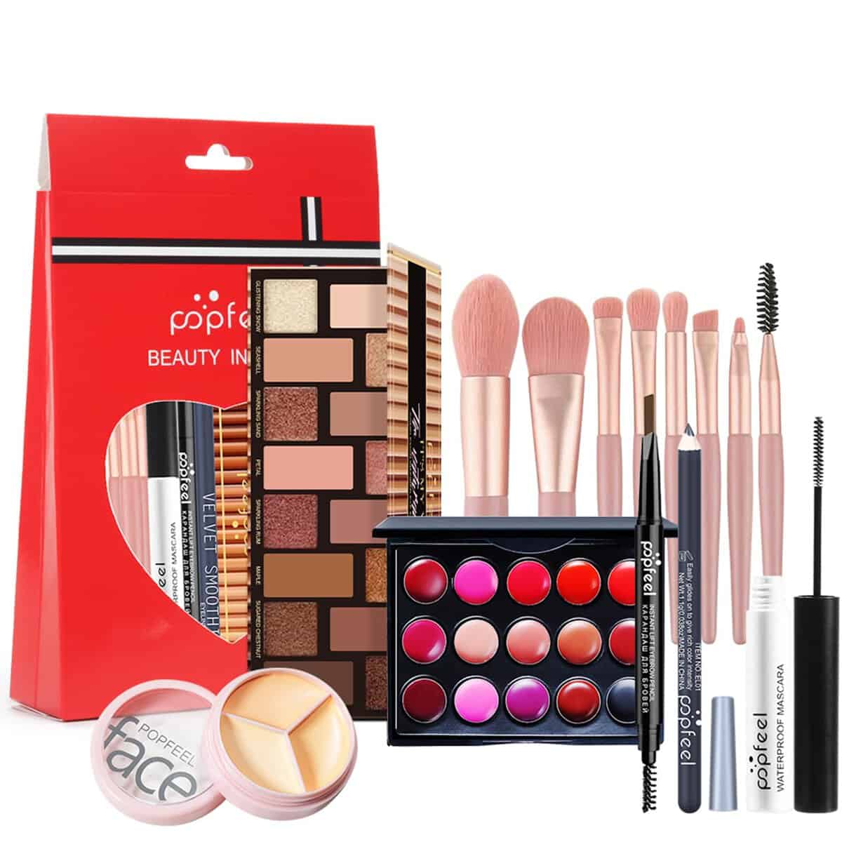 Set Trucco, Kit Trucco Tutto in Uno Palette Cosmetica per Principianti Essenziale, Custodia per Trucco Cosmetico Cosmetici Beauty Box da Viaggioper Donne Ragazze Regalo di Natale Compleanno