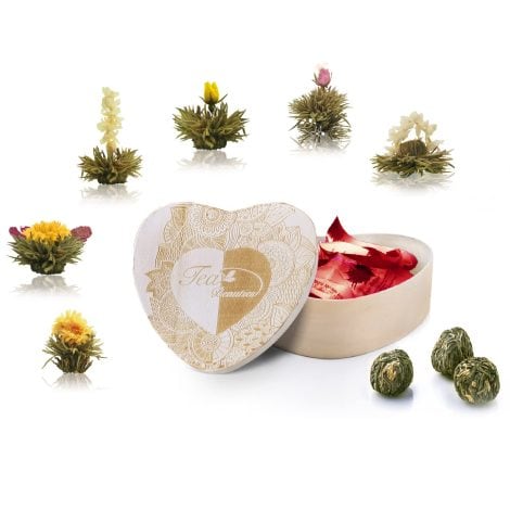 Confezione regalo “Fior di Tè” con 6 Rose di Tè (Tè bianco) per creare miscele di tè floreali.