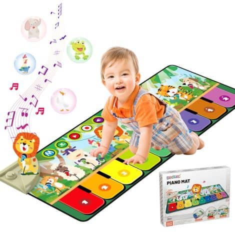 Tappetino Musicale per Bambini con 10 Animali, Regalo Compleanno o Natale per Ragazzi e Ragazze.