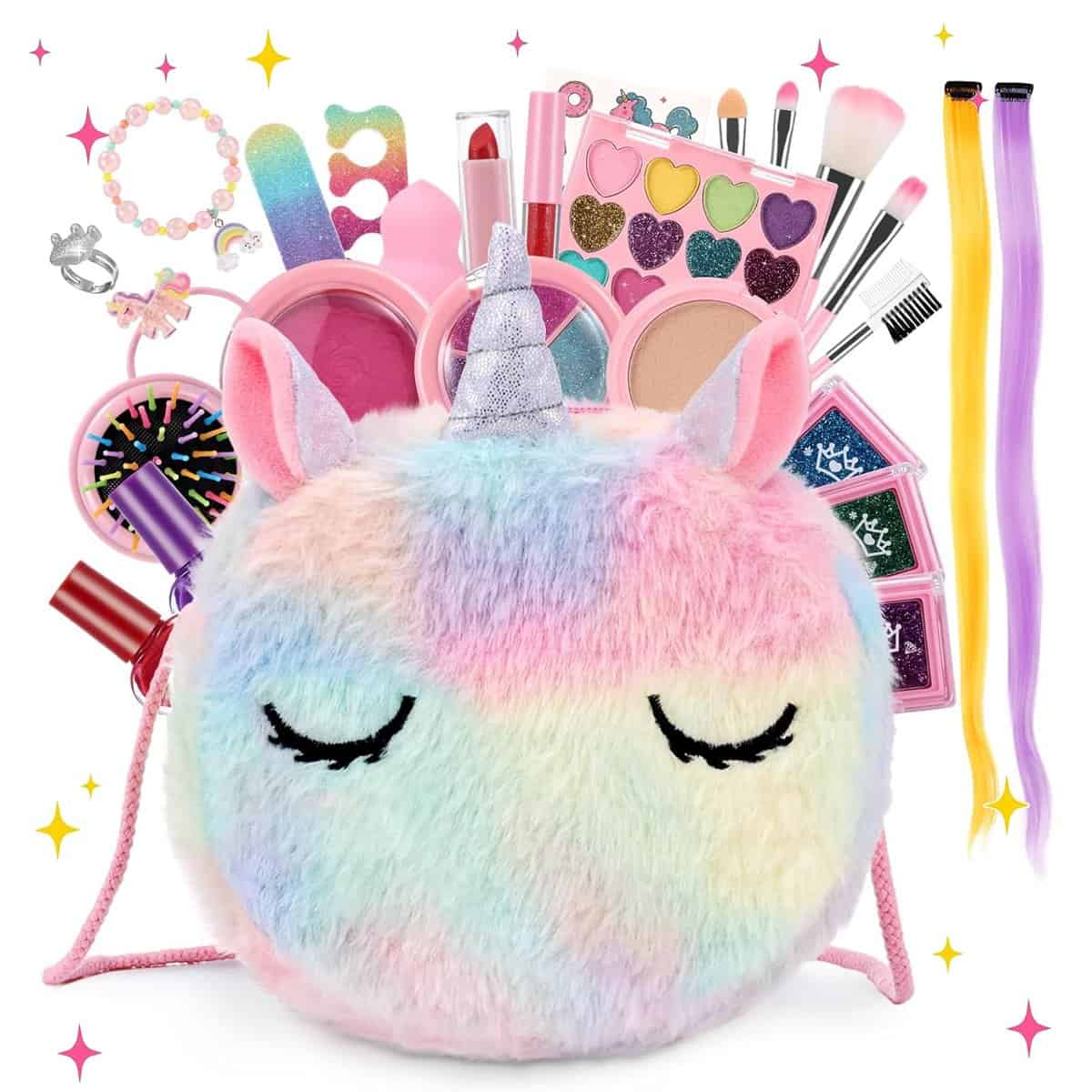 Anpro Trucchi Bambina Set, 41 Pezzi Set di Trucchi per Bambini e Bambine, per ragazze, Giocattoli, Halloween, Natale, Regalo di Compleanno per Ragazze 4, 5, 6, 7, 8, 9, 10 anni
