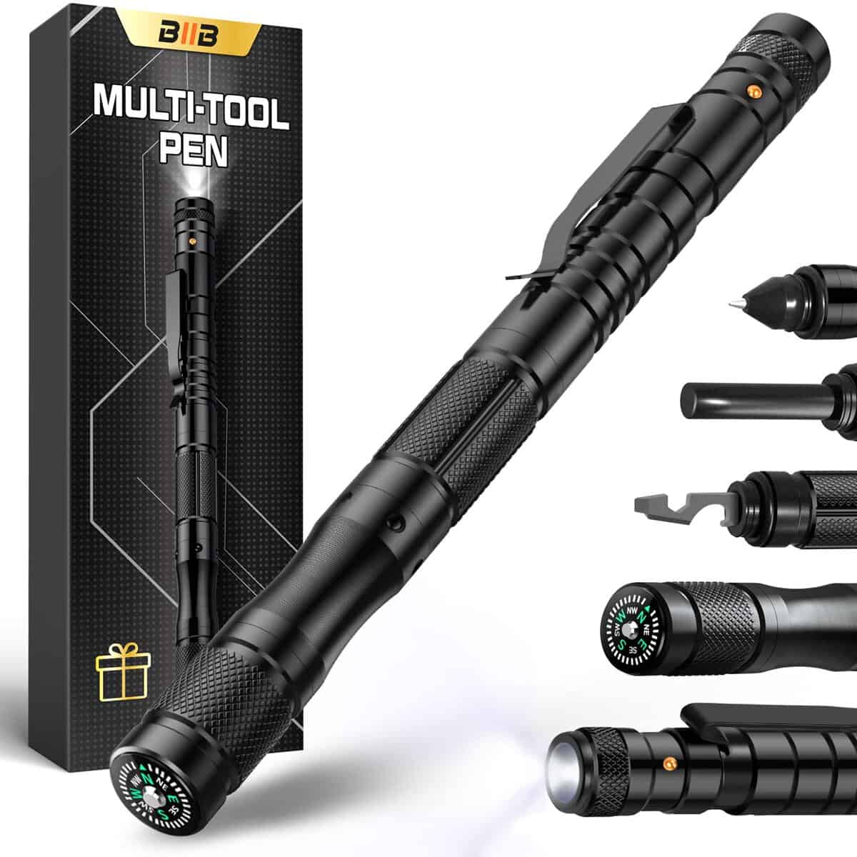 Regalo Uomo, BIIB Gadget Utili con Bussola, Multiuso Penna Idee Regalo Compleanno Uomo, Idee Regalo Uomo Natale Originali, Regalo Festa del Papà, Regali San Valentino per Lui, Regali per Lui/Papà