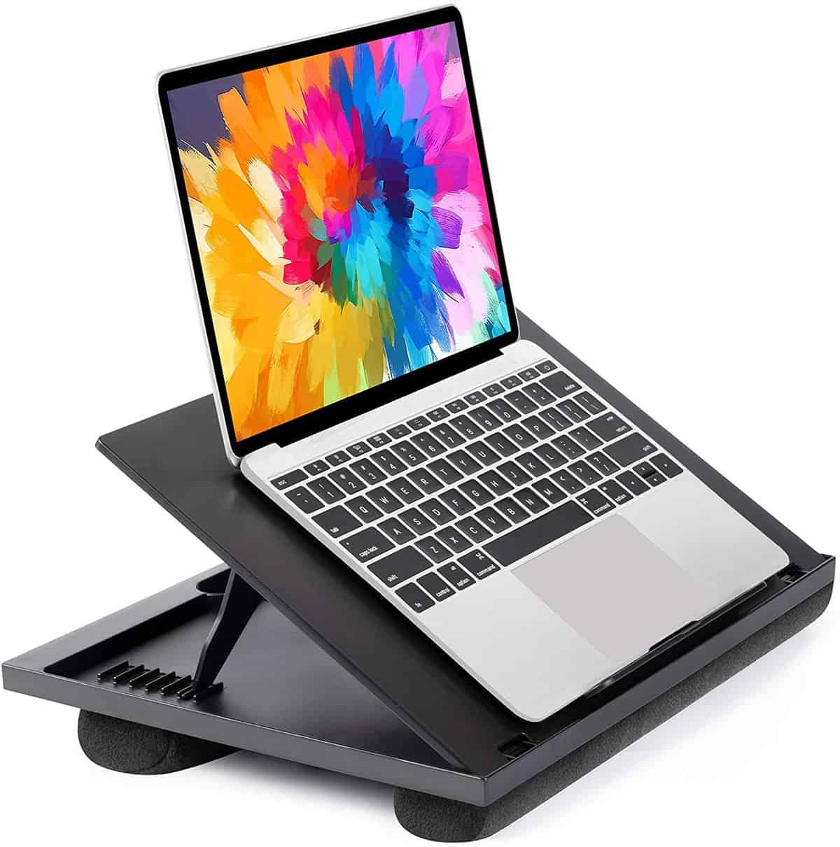 HUANUO Supporto per Laptop con Cuscino - Flessibile Regolabile con 8 Angoli, Supporta Notebook, Tablet, Fino a 15,6", Tavolo Vassoio Portatile e Adatto per Viaggi, Lavoro, Casa