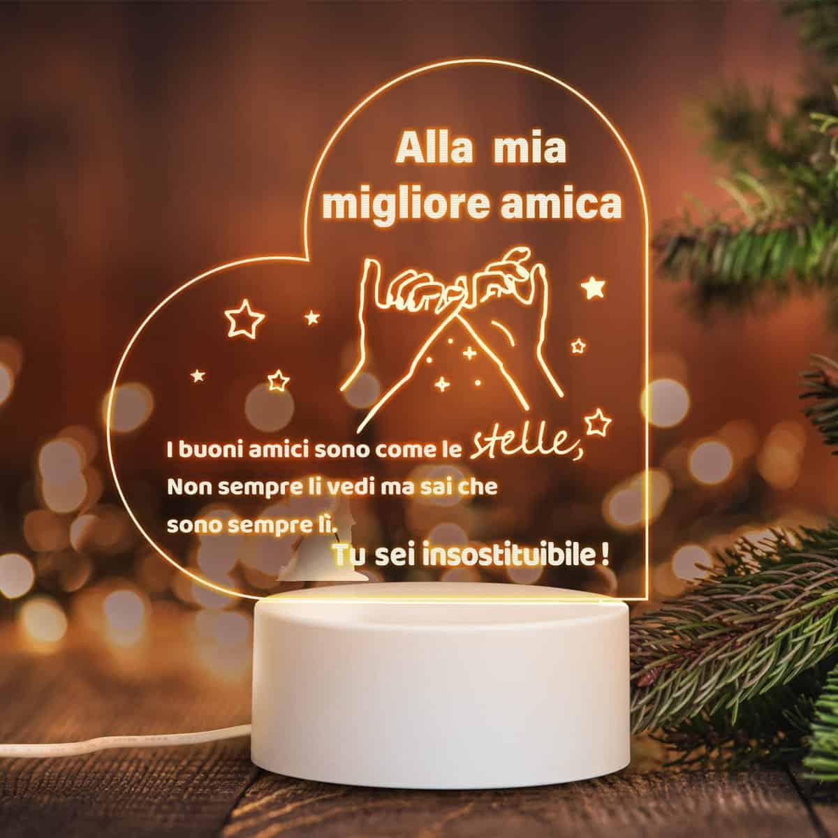 HooJtny Regalo Amica Compleanno, Regalo Speciale Natale, Luce notturna a LED, Regali di amicizia per le donne, Ringraziamento, Natale per gli Amici