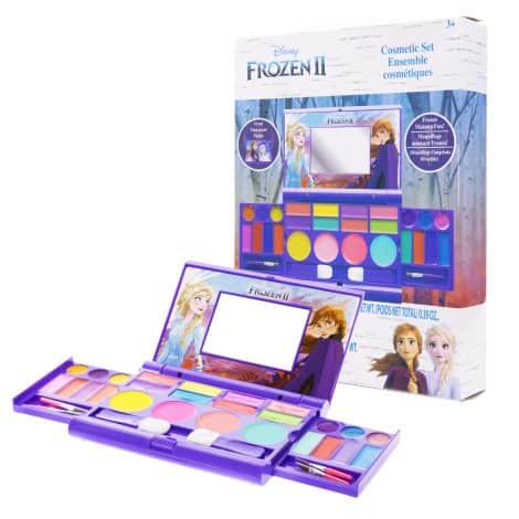 Set trucco colorato per bambine Disney Frozen 2 di Townley Girl con specchio, lucidalabbra, luminanti e pennelli lavabili.