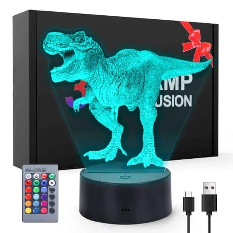 Regali perfetti per ragazzi di 5-10 anni: lampada dinosauro maschio, giocattoli dinosauri, idee regalo per compleanno, Comunione e Natale.