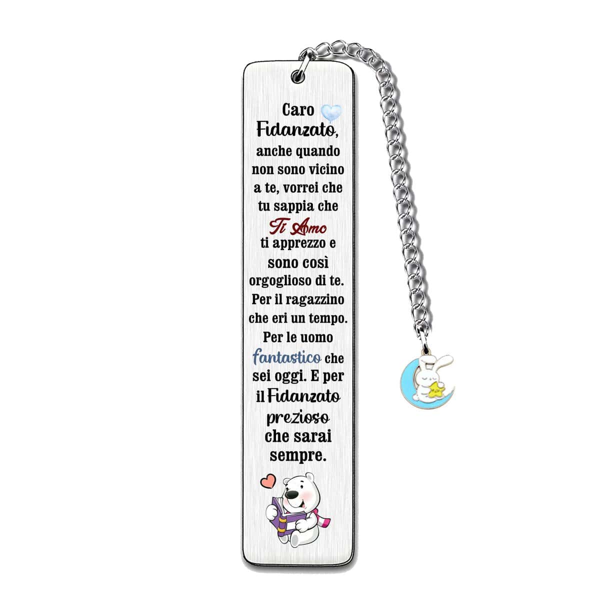 Fidanzato Segnalibri Regalo Compleanno Uomini Segnalibro Personalizzato San Valentino Amore Romantico Incoraggiare Presente Giorno Bianco Ricordo Orso Stampa Natale Libro Accessorio Laurea Distanza