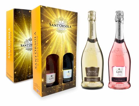 Confezione regalo Casa Sant’Orsola Glera con 1 bottiglia Cuvée Blanc de Blancs + 1 bottiglia Cuvée Rosé (2x750ml) in esclusiva su Amazon.