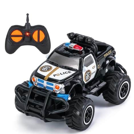 Macchina Telecomandata per Bambini di 2-4 Anni, Macchinine Giocattolo Polizia Radiocomandate, Nero.