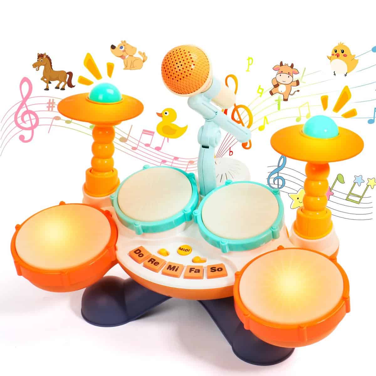 Tamburo Giochi Bambino 1 2 Anno Strumenti Musicali Giocattoli Batteria Bambini 1 Anno Neonati Giocattoli Musicale Idea Regalo Natale Bambini Bambina 1 2 Anno