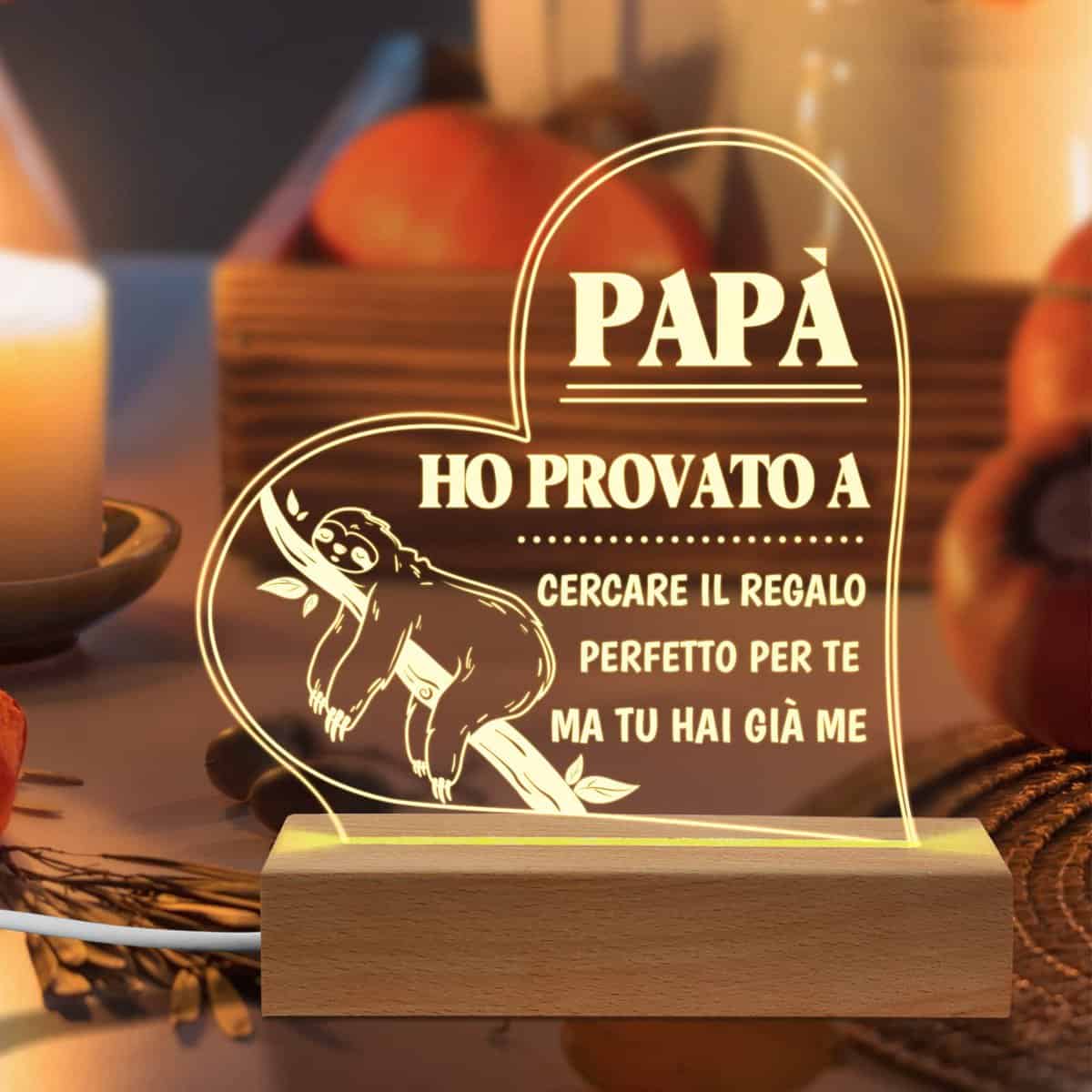 Niyewsor Regalo Papà Natale, Regali per Papà Luce Notturna, Regalo Papa Compleanno, Idee Regalo Papà, Festa Della Papà Natale Regalo per Papa da Figlia Figlio