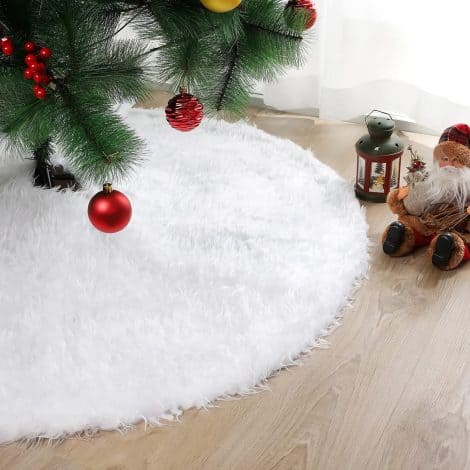 Gonna in peluche natalizia per albero, 122 cm, ideale per pavimenti, decorazioni per il Natale.