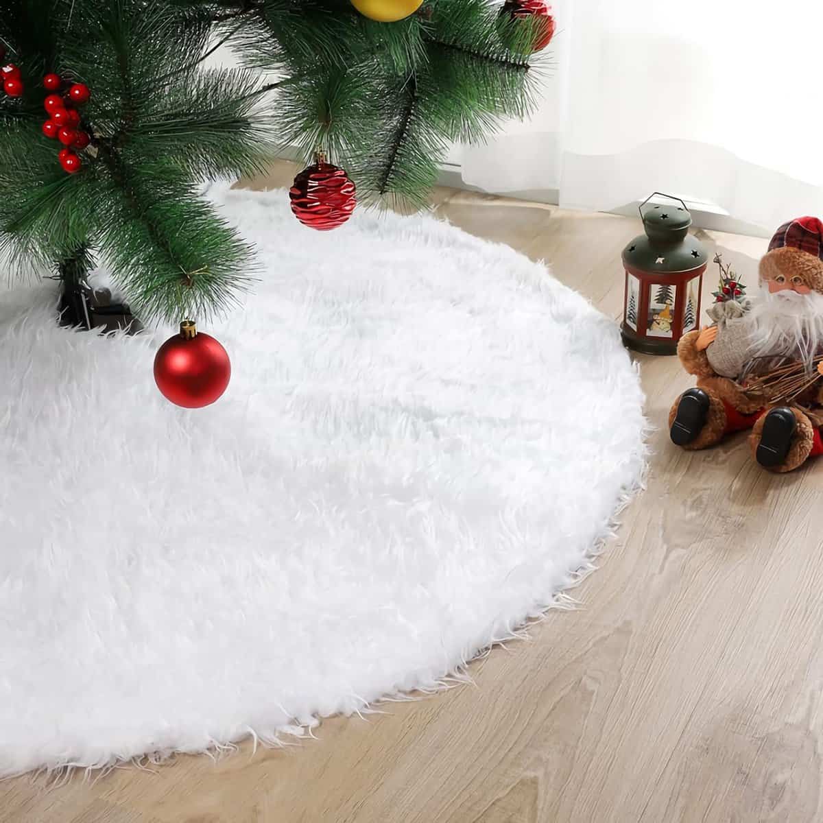 Dreamhigh Gonna in peluche per albero di Natale, 122 cm, decorazione per pavimenti, decorazioni natalizie