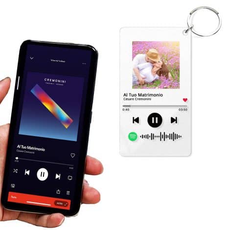 LASERO’ Portachiavi Con Foto Personalizzato Spotify – Regalo Uomo Donna Compleanno, Anniversario, Natale.