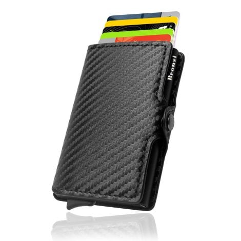 Portafoglio sottile per uomini e donne con mini portamonete e protezione RFID di Bronzi®.