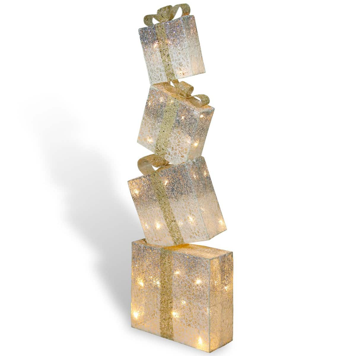 CCLIFE LED Regalo Decorazione Natalizia Set di 4 LED Decorazione di Natale Scatole Regalo Natalizie Luminose