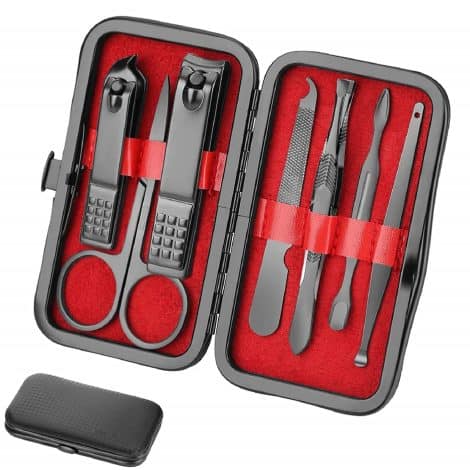 Set manicure Aceoce, insieme da viaggio indispensabile con 8 strumenti tagliaunghie portatili in acciaio inox. Perfetto regalo per tutti.