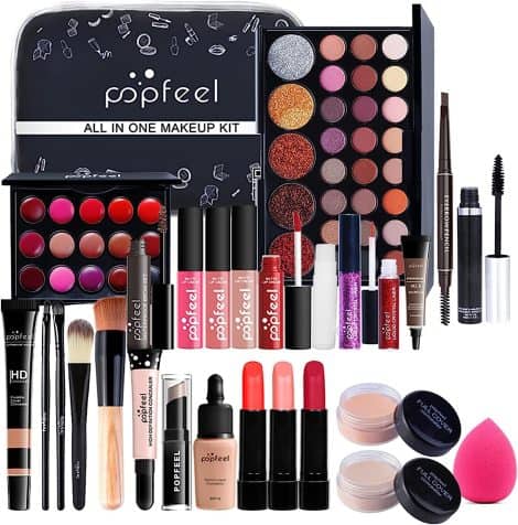 Set di trucchi RoseFlower, offerta imperdibile con palette professionale di fard e ombretti per il make-up completo. Adatto a donne e bambine in viaggio.