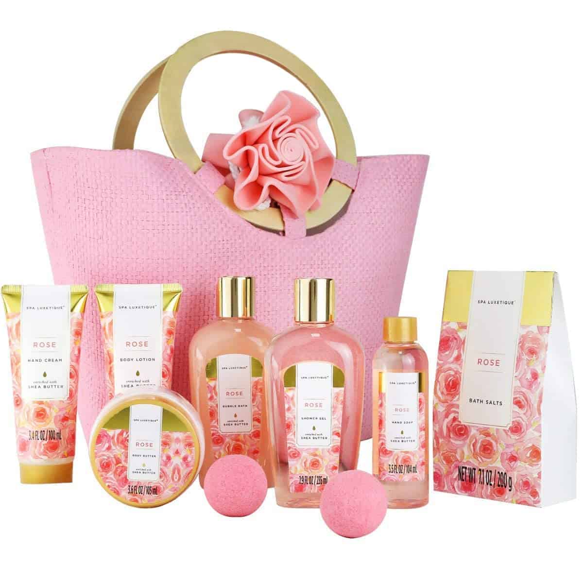 spa luxetique Set regalo donne, per il bagno di rose da 10 pezzi, compleanno per la mamma e Natale