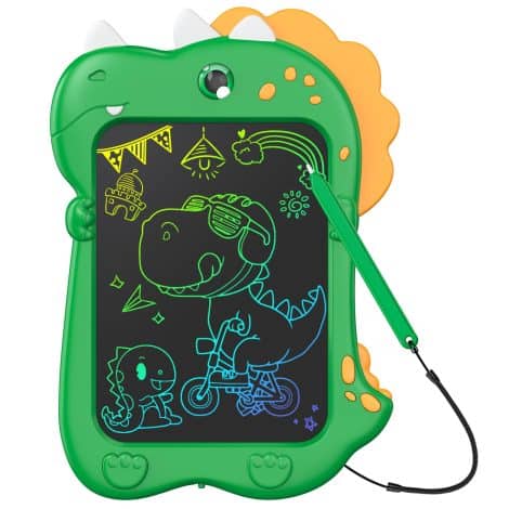 Tavoletta grafica per bambini con schermo LCD da 10″, lavagna giocattolo cancellabile, regalo di compleanno per ragazzi di 3-7 anni, colore verde.