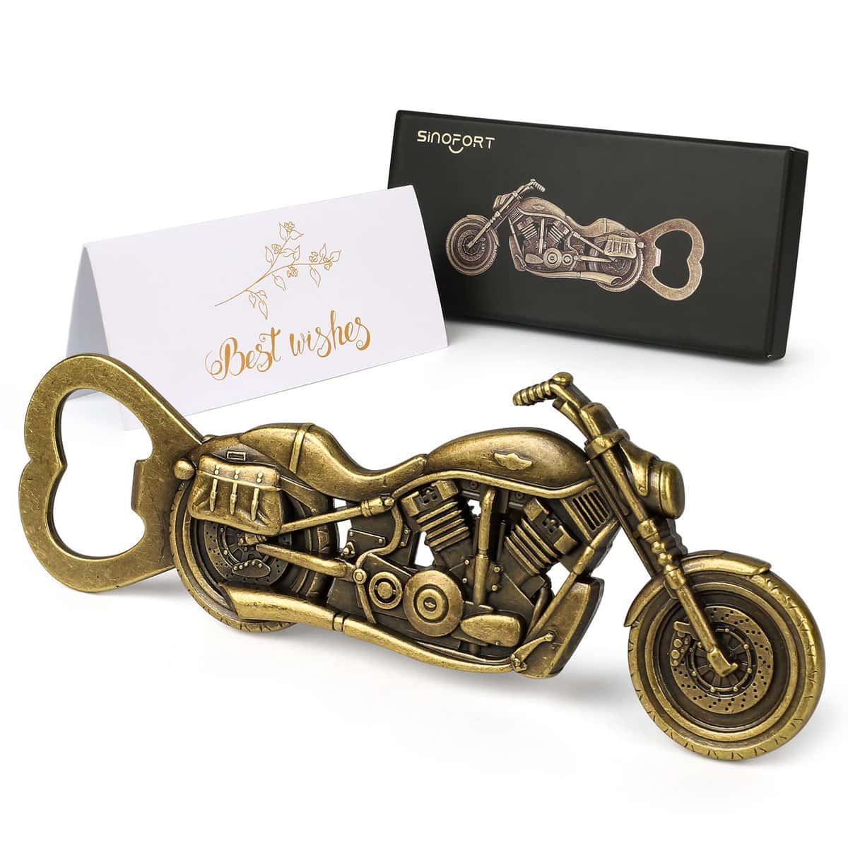 Sinofort Apribottiglia Moto Cavatappi Moto Apribottiglie Vintage per Moto Gadget Apribottiglie Birra idee Regalo per Motociclisti per il Giorno del Papà San Valentino Anniversario Compleanno