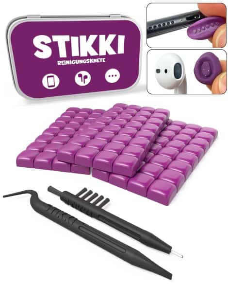 Kit di Pulizia Professionale STIKKI® per cellulari, Smartphone, Cuffie con Strumenti Multifunzione Inclusi.