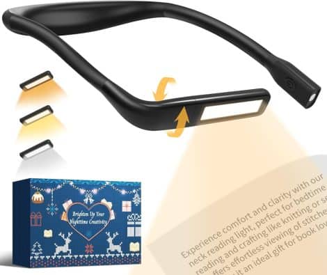 Lampada da lettura a LED ricaricabile per leggere libri a letto. Perfetta per studio, viaggi e regali.